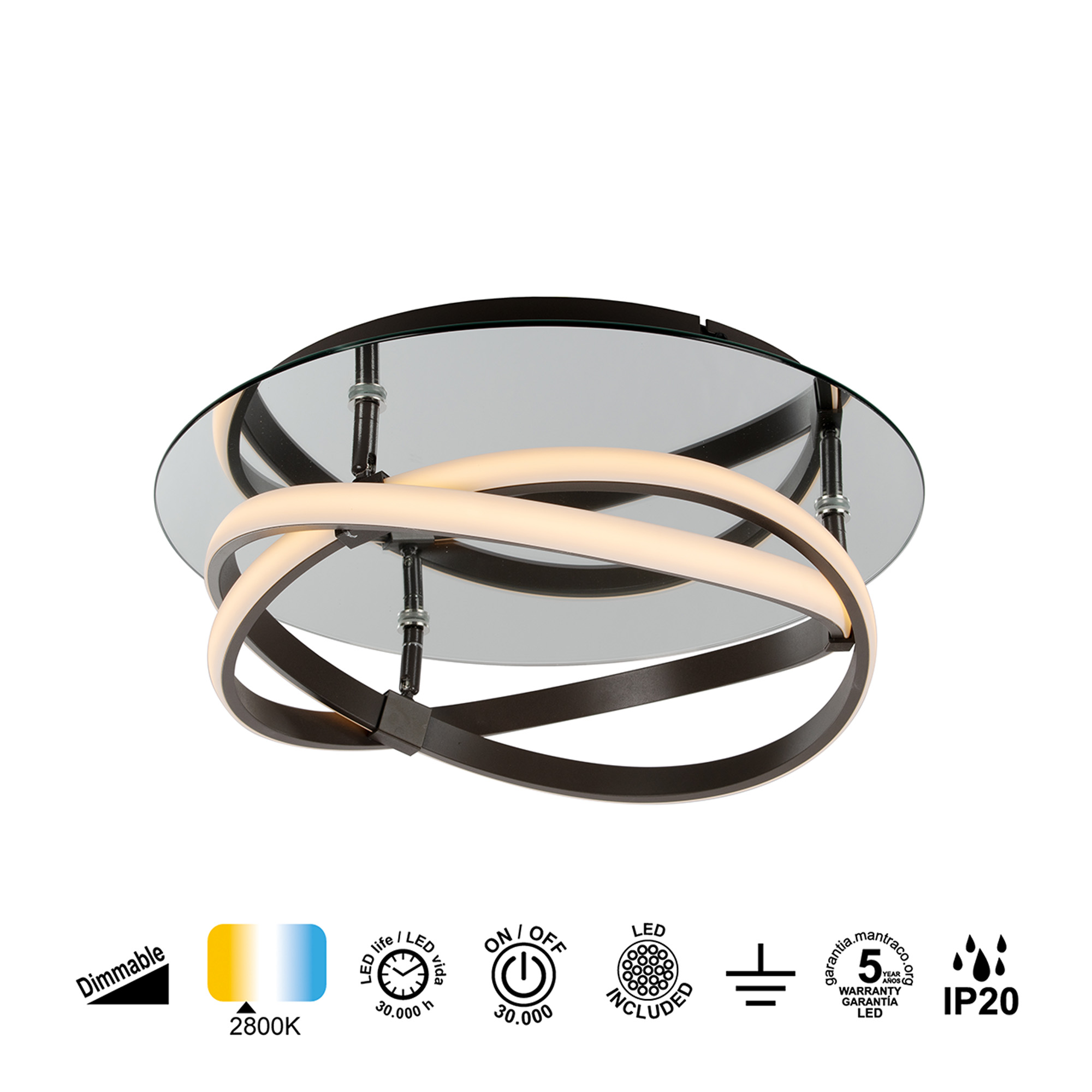 Infinity Brown Oxide Flush 30W LED Dimmable M5812  Mantra Infinity Brown Oxide